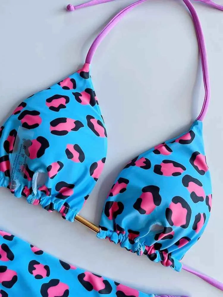 RUOTONGSEPT Sexy Swimsuit Women Braided rope Micro Bikinis 2024 New Swimsuit Leopard Print Brazilian Biquinis Beach Bathing Suit