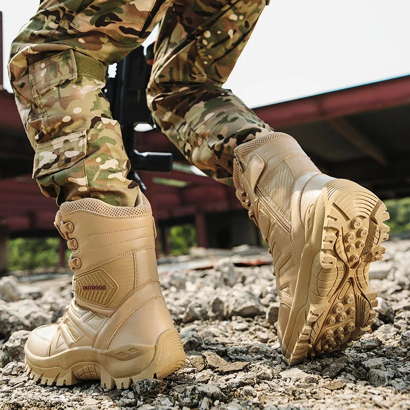New Winter Men's Boots Outdoor Anti-Slip Men's Desert Boots Comfortable Autumn Men Work Ankle Boots High Top Motorcycle Boots