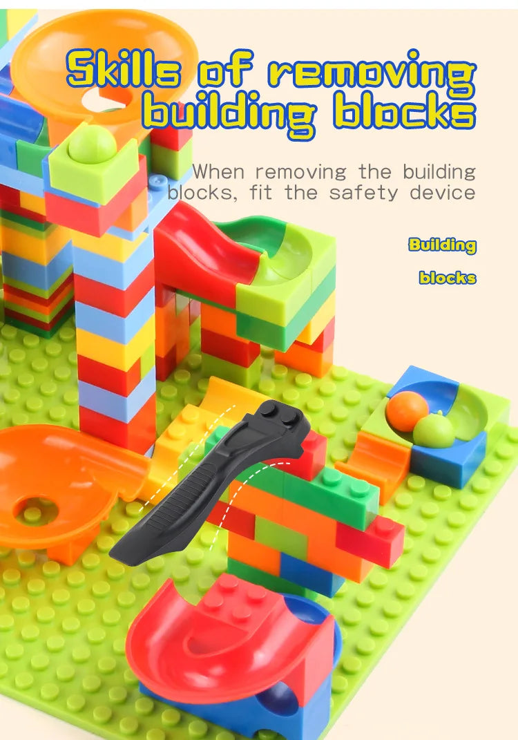 84-504PCS Marble Race Run Blocks Maze Ball Track Toy Compatible city Building Blocks Funnel Slide Blocks Toys DIY Bricks Toys