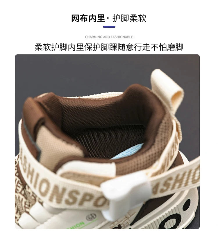 Kids Fashion Sports Shoes Boys High Top Board Shoes Leisure Breathable Outdoor Children Running Sneakers boys Child Casual Shoes