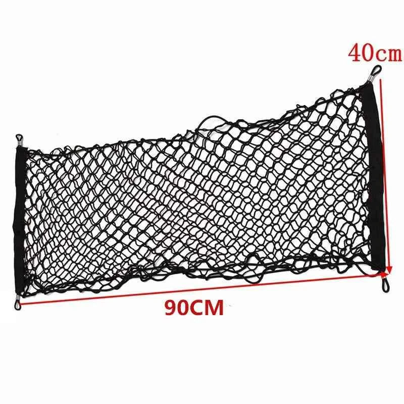 90x40cm Mesh Rack Universal Car Trunk Rear Storage Luggage Nylon Elastic Mesh Strap Hook Pocket Car Trunk Organizer