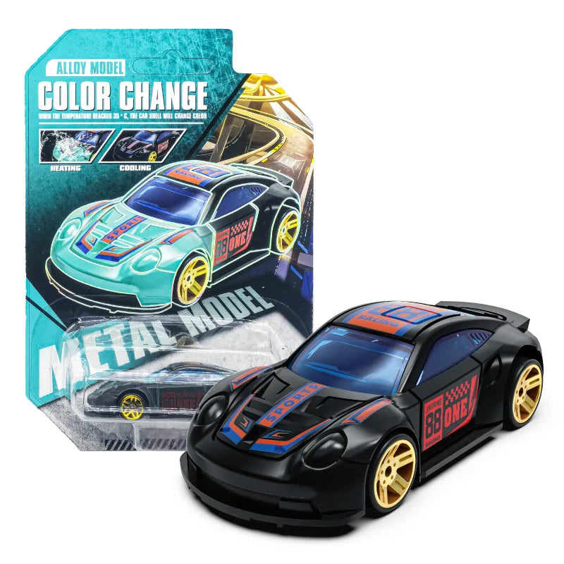 1:64 Temperature Sensitive Color Changing Magic Car Inertia Pull Back Alloy Racing Cars Crash-Resistant Toys Boy Birthday Gift