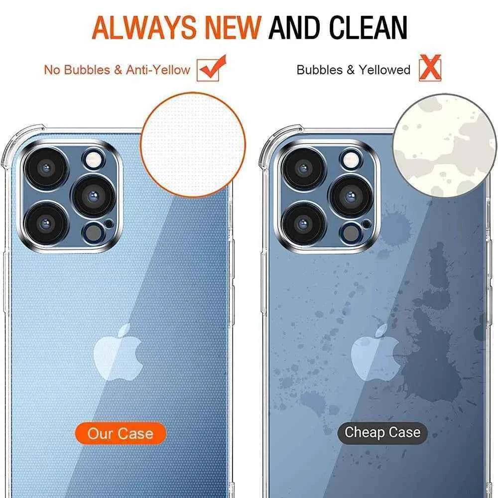 Luxury Clear Shockproof Case For iPhone 15 16 14 13 12 11 Pro Max Phone Cover on iPhone 13 12 Mini X XR XS 8 14 15 Plus Cover