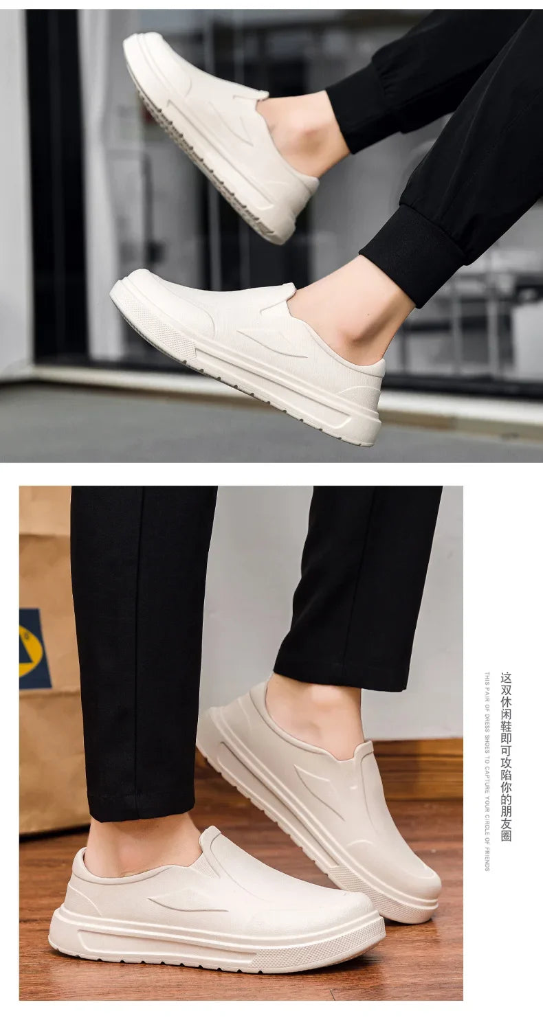 Men's Chef Shoes Anti Slip Oil Resistant Dirt Resistant Kitchen Shoes Work Shoes Quick Drying Rain Shoes Large Size Breath Clogs