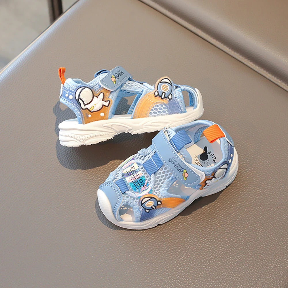 Korean Style Summer Sandals For Girls 2025 Trend Fashion Children's Sport Sandals Hollow Out Breathable Kid's Sandals