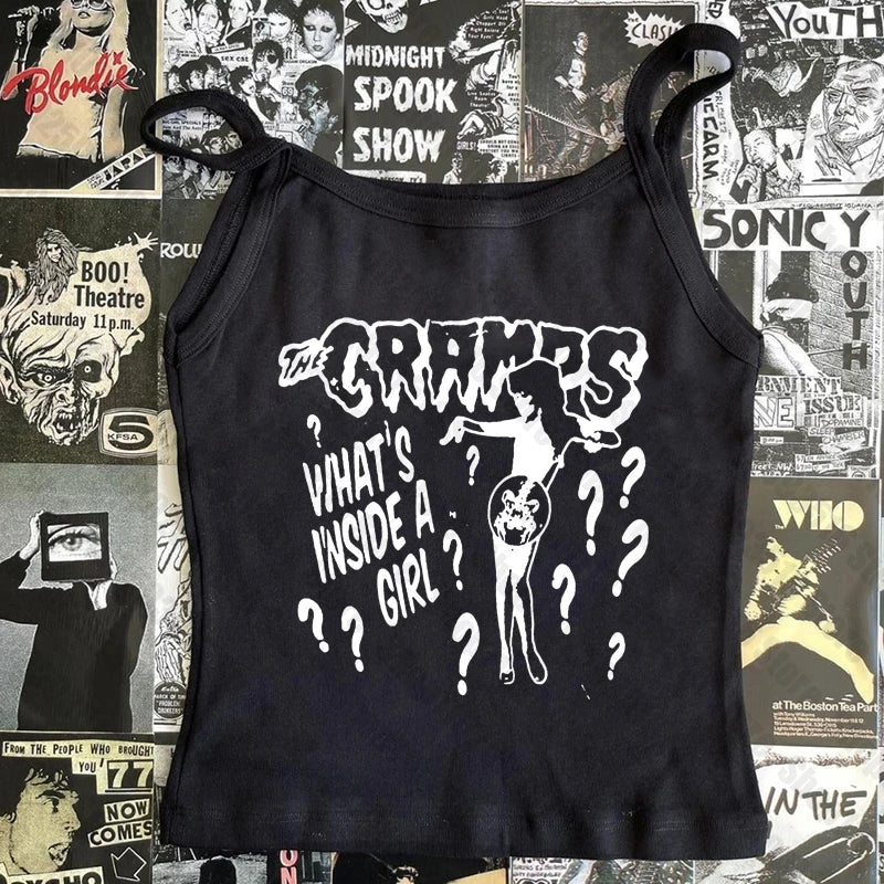 90s Clothing Retro Sexy Top Y2k Vest Gothic Clothing Women's Top Aesthetic Clothing Women's Shirt And Vest Emo Women