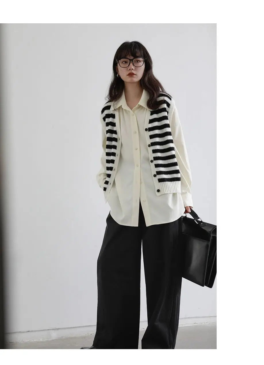 2026 Summer Women's Oversized Long Sleeve Blouse 2026 Summer New Arrival Tie Neck Shirt Loose Fit Office Elegant Fashion