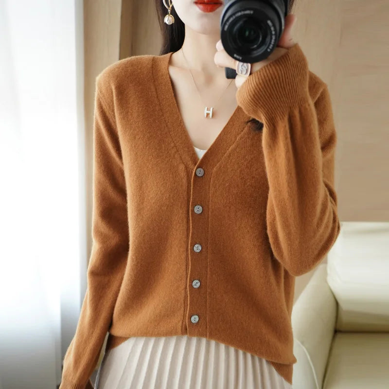 Women Cardigans 2025 Autumn Winter Single Breasted Knitwears Long Sleeve Warm Knit Cardigan Korean Fashion Spring casual Sweater