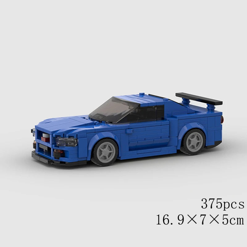 MOC Car Speed RX7 AE86 Chiron R8 Creative Racing Vehicle Model Building Block Super Race brick City Rally Sport Toy Technical