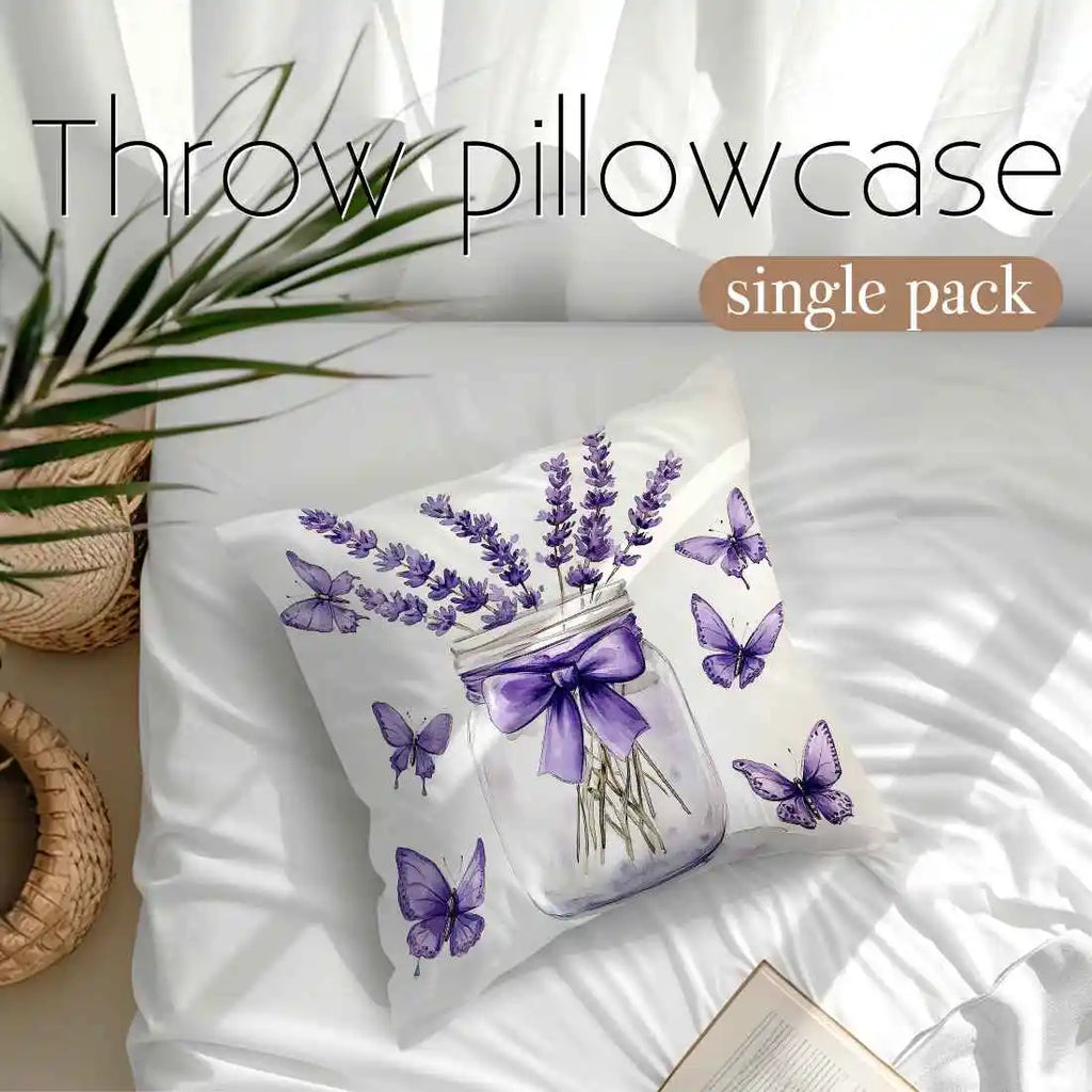 Home Decor Bedding Fantasy Lavender Bicycle Pattern Home Decor Pillowcase Living Room Sofa Polyester Cushion Cover