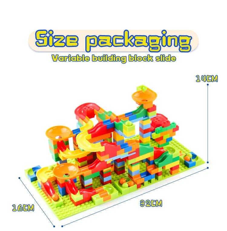 84-504PCS Marble Race Run Blocks Maze Ball Track Toy Compatible city Building Blocks Funnel Slide Blocks Toys DIY Bricks Toys