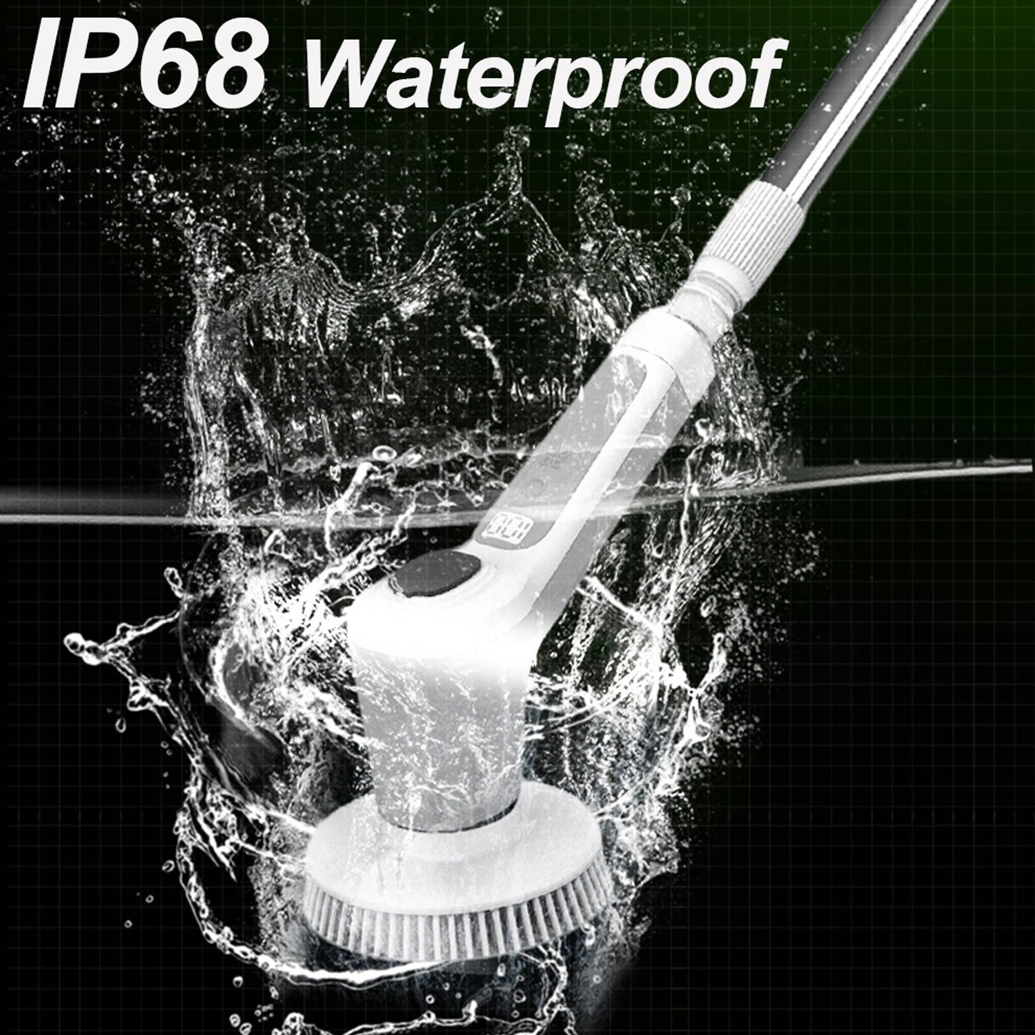 Electric Spin Scrubber IP68 Waterproof Wireless Cleaning Brush 2 speeds Adjustable Extend Handle Ground Kitchen Mult Home Tool