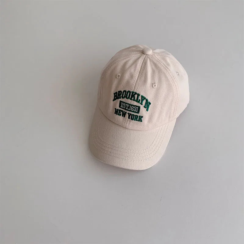 Summer Baby Baseball Hat Letter Embroidery Kids Peaked Cap for Boy Girl Solid Color Children Adjustable Sun Hats Gorras 아기모자
