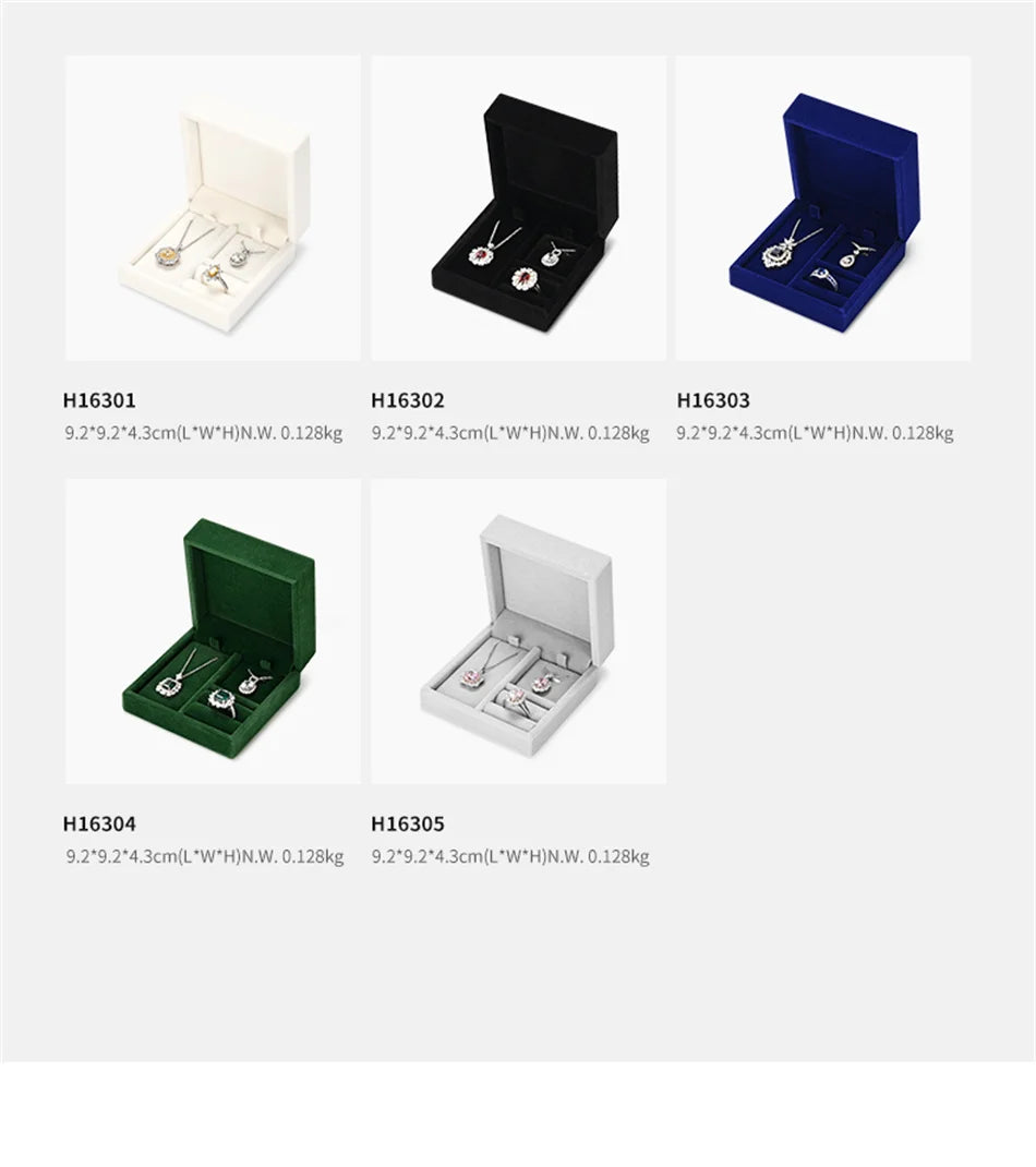 Oirlv Portable Velvet Jewelry Box Ring Box Necklace Pendant Storage Box Jewelry Accessories Wedding Gift Box Jewelry Organizer
