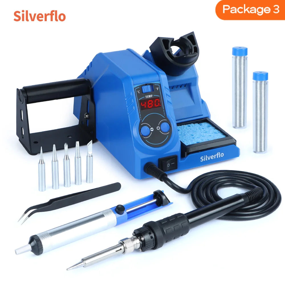 Silverflo 926LED-V Series Soldering Station Thermostatic Soldering Iron Station Welding Rework Station with Sleep Mode