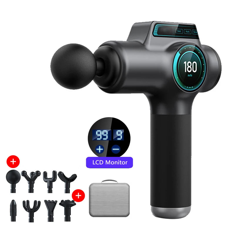 Professional Massage Gun High Frequency Vibration 99 Files Adjustment Electric Deep Tissue Muscle Body  Back Neck Massager