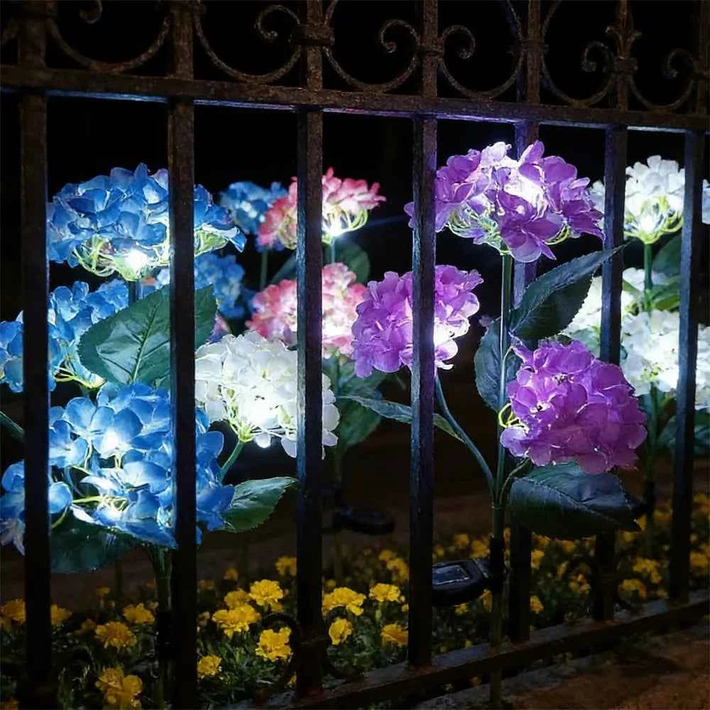 Solar Lights Outdoor Garden Light Waterproof Solar Garden Lights with Hydrangea Flower Lights LED Solar Powered Landscape Lights