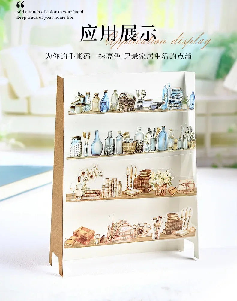 Homely Aesthetics 18 Exquisite Dual Material Die-Cut Stickers in 6 Home Decor Designs Soft  Time Series