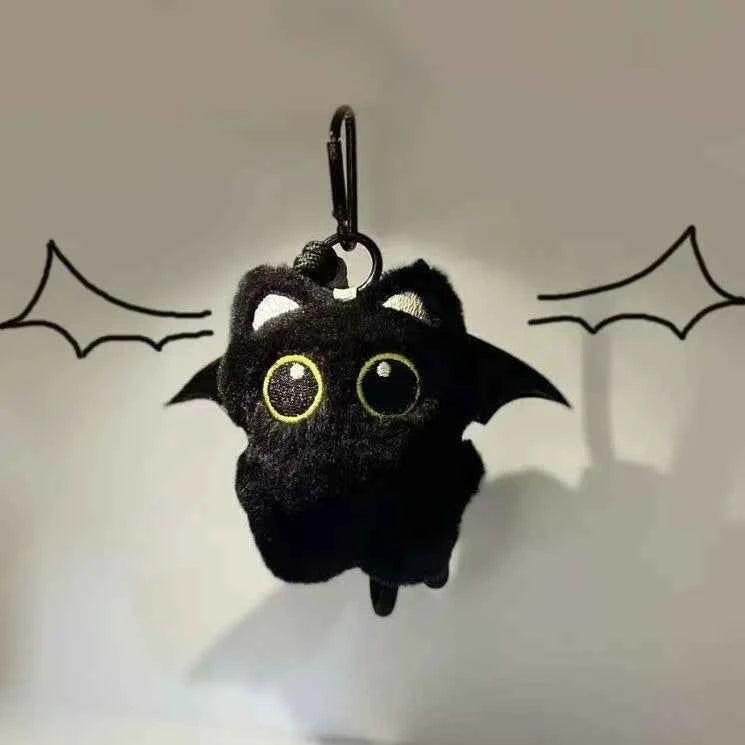 6/1pcs Cute Plush Black Cat Doll Toy Keychain Bag Pendant Charms Kawaii Keyring Accessories For Women Couples Gift