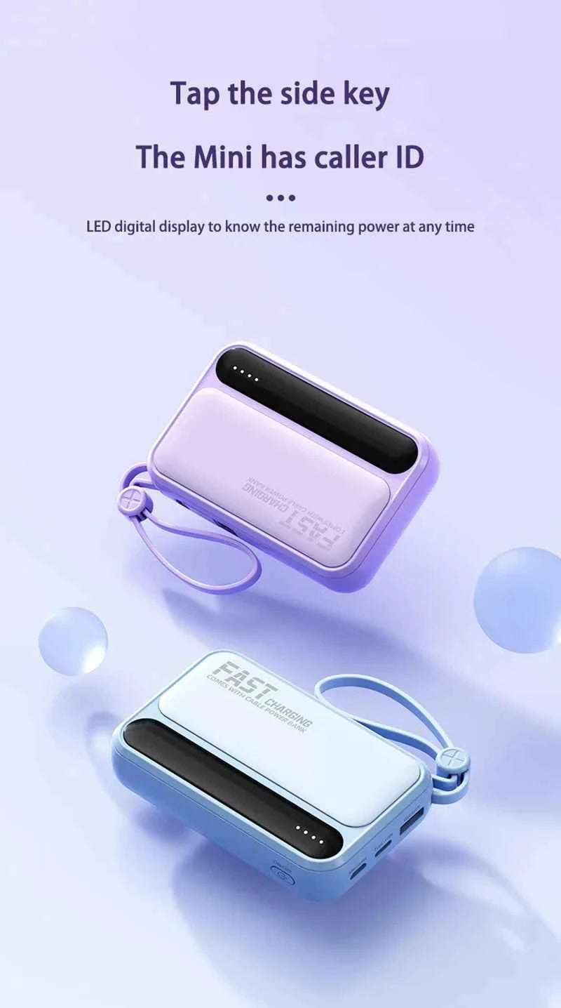 Lenovo 120W 500000mAh Power Bank Large Capacity 4 In1 Cables Intelligent Digital Display Light Portable Powerbank For iPhone New