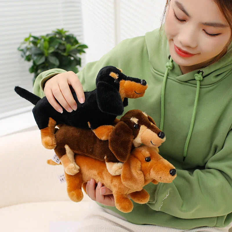 10 Inch Adorable Dachshund Plush Toy Soft Stuffed Animal Dog Doll For Home Decor kids' Birthday Parties And Gifts