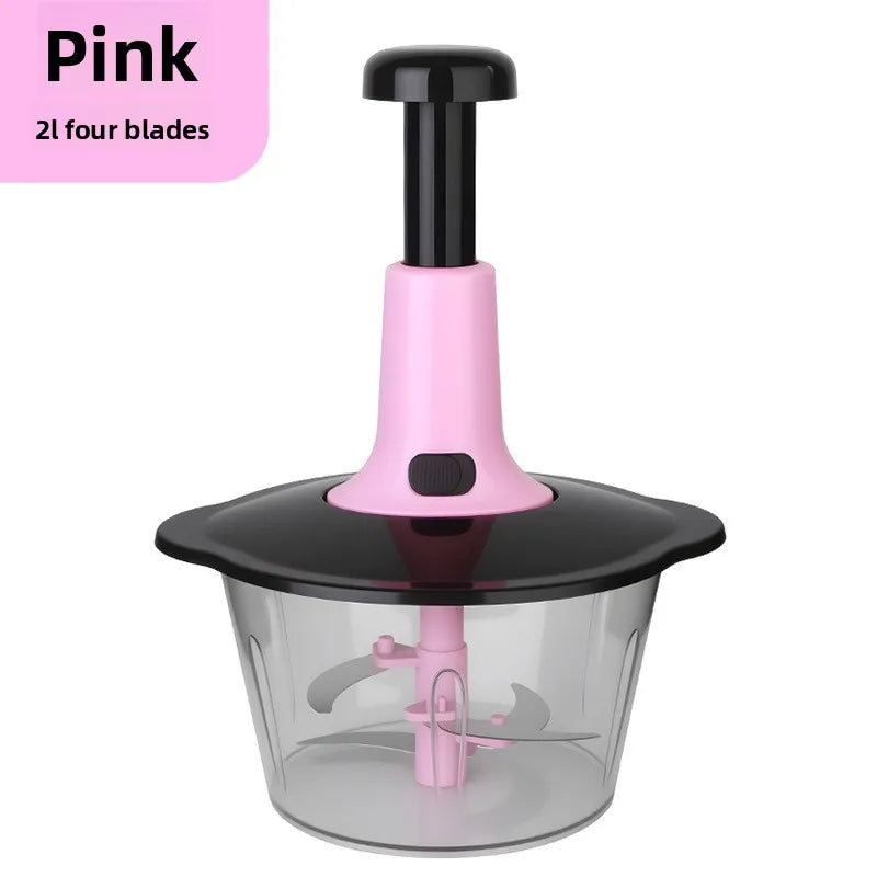 Handheld Vegetable Chopper Multifunction Kitchen Tool for Garlic Ginger Mincing Dicing Slicing with Large Capacity Container