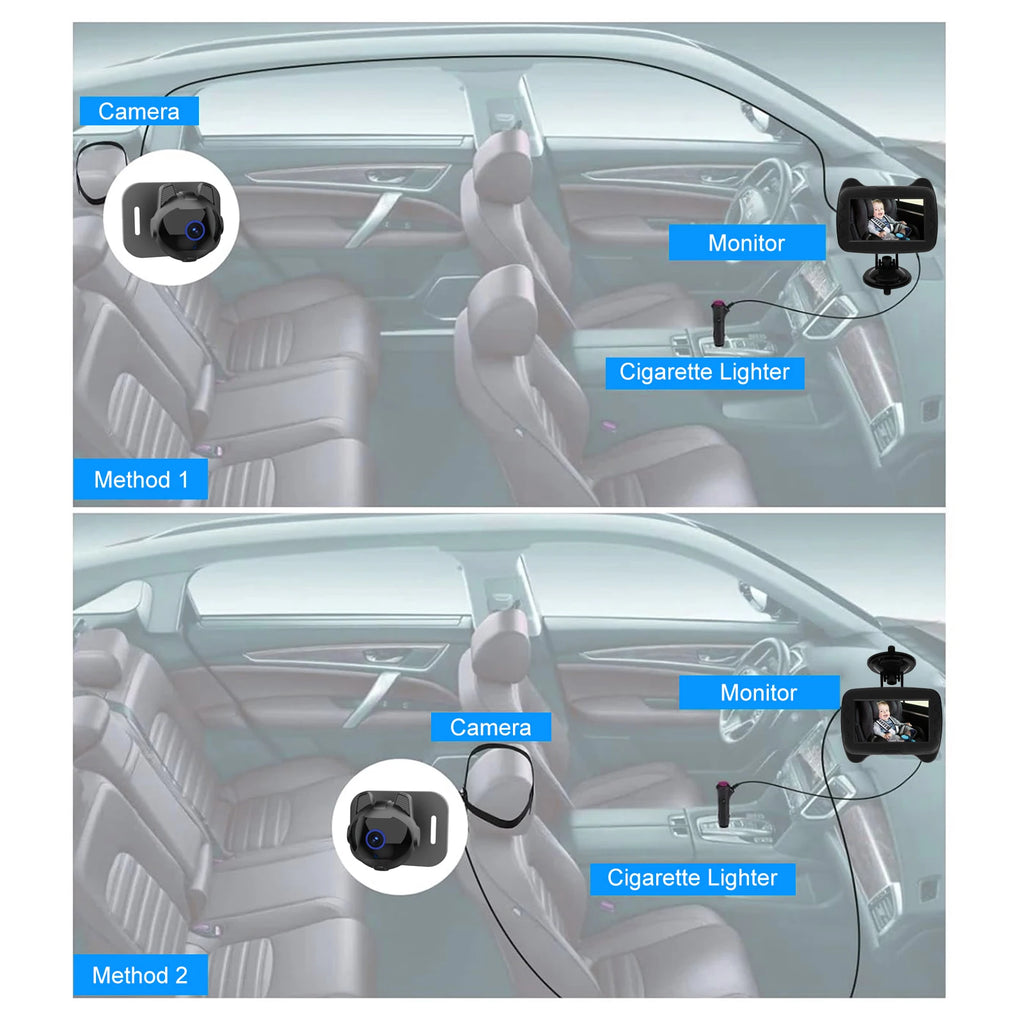 Baby Car Mirror with 4.3" Night Vision Function Display 1080P Safety Car Seat Camera with Wide Crystal Clear View Easily Observe