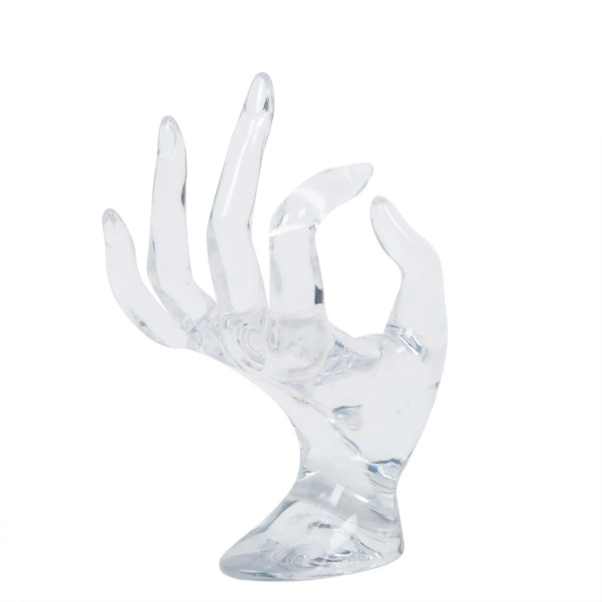 Artistic Hand-Shaped Ring Display Stand - Multi-Functional Plastic Jewelry Organizer for Rings, Bracelets & Necklaces