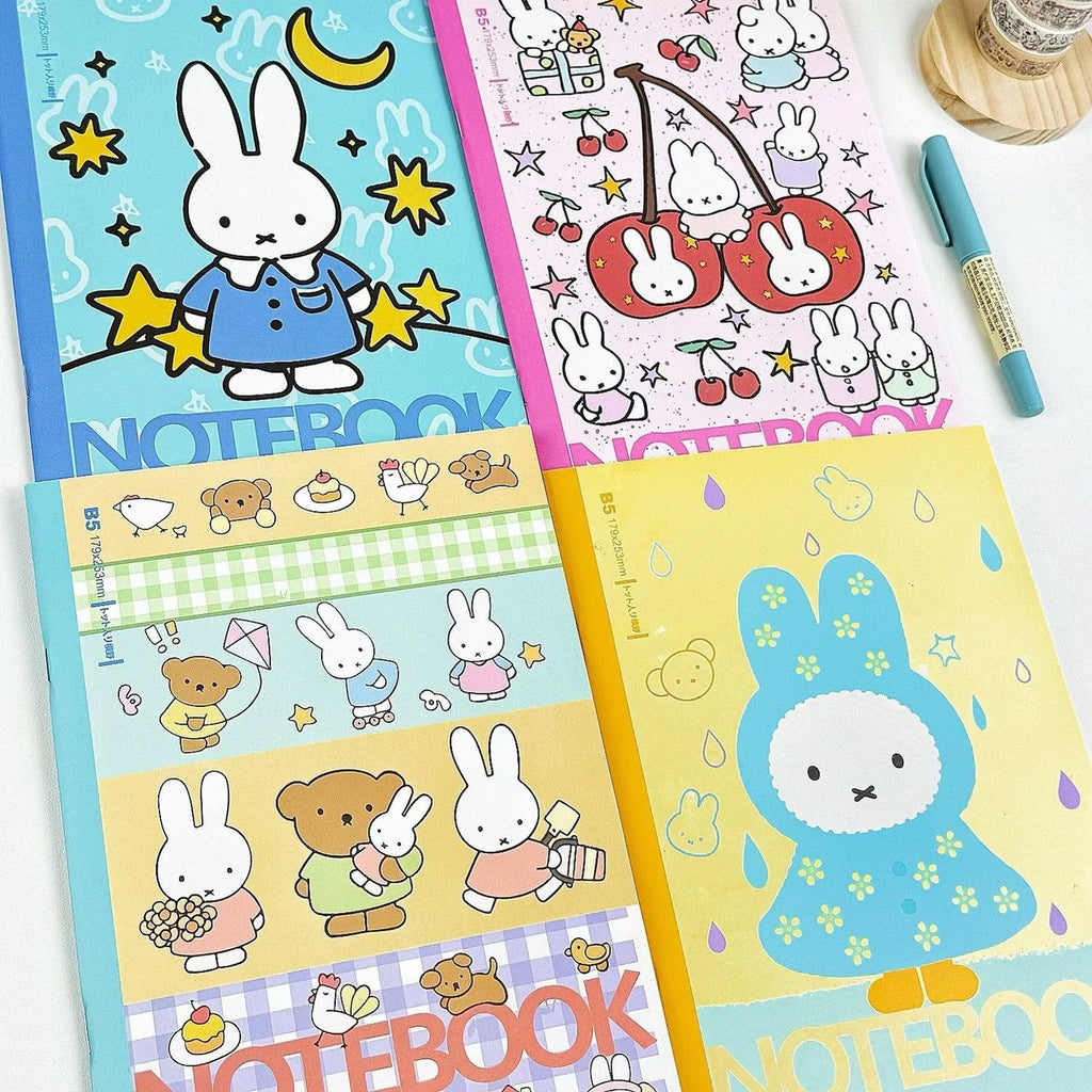 Kawaii Miffy Cute Notebook Ins Style Graffiti Notebook B5 Simple Handheld Ledger Horizontal Notes Message Book Gift Toy for Girl