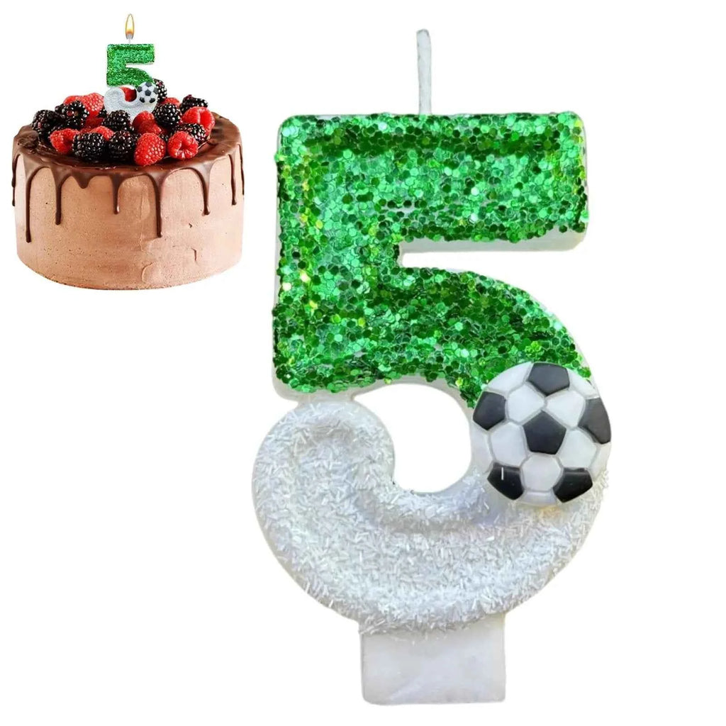 Football Birthday Number Candles, Candle Numbers for Cakes, Decorative Number Candles, Cake Topper Decoration for Birthday