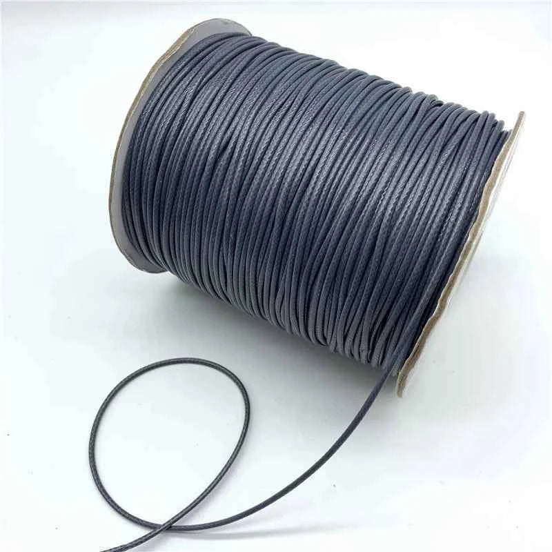 0.5mm 0.8mm 1mm 1.5mm 2mm Black Waxed Cotton Cord Waxed Thread Cord String Strap Necklace Rope For Jewelry Making