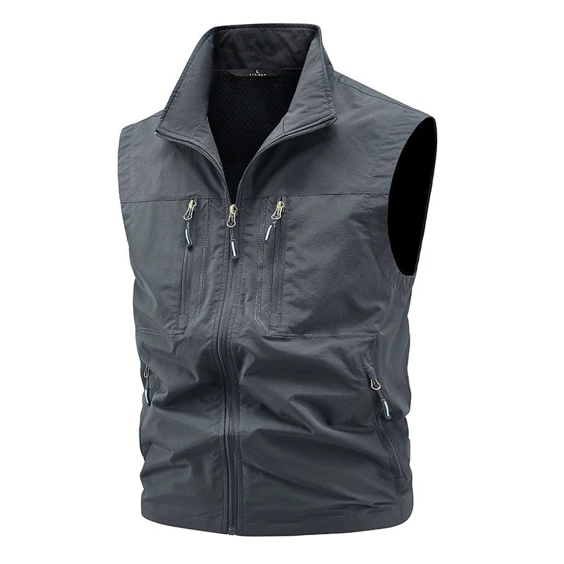 2026 New Waistcoat Men Middle-Aged Outdoor Fishing Summer Vest Casual Thin Tooling Waistcoat Large Size 5XL Vest