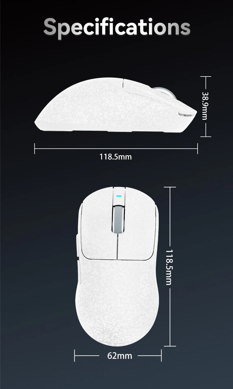AJAZZ AJ199/AI Three-Mode Gaming Mouse 24000DPI/PAW3311 Sensor/Carbon Fiber Ultra-Thin Design /2.4G+ Bluetooth 5.0+ Wired Mouse