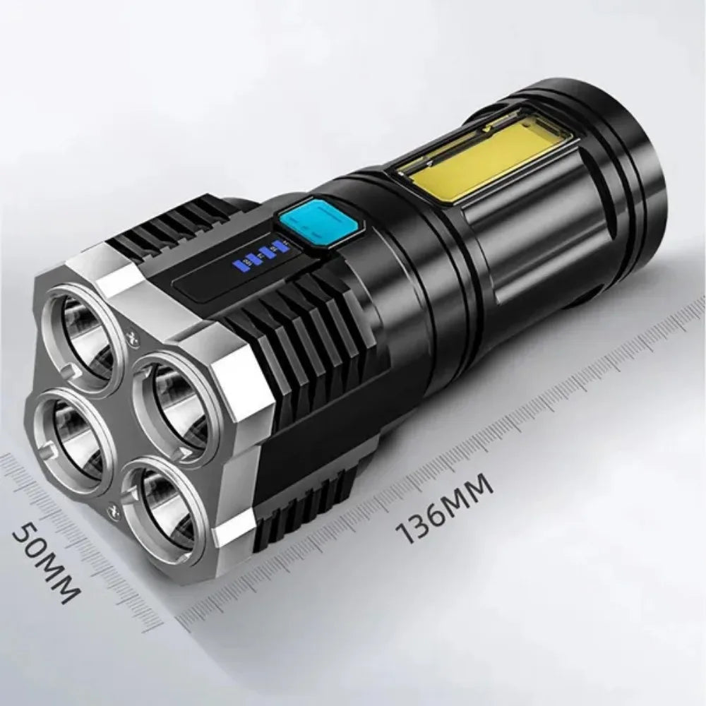 Versatile LED High-Beam Flashlight USB Rechargeable Outdoor Portable Enhancing Torch Outdoor Hiking and Exploration Experience