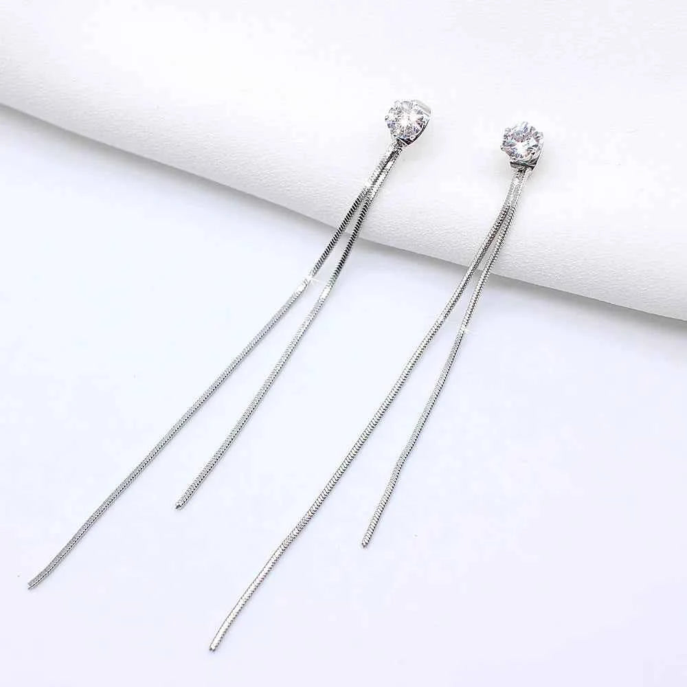 Korean Long Statement Geometric Triangle Tassel Dangle Drop Earrings For Women Earrings Fashion Jewelry Oorbellen Brincos