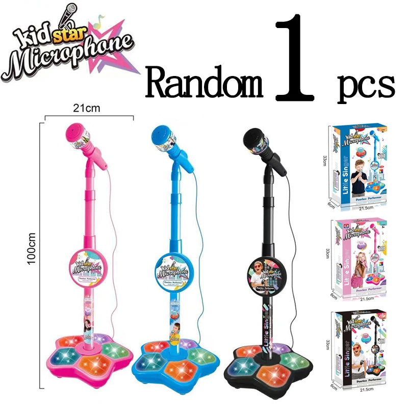 Kids Microphone with Stand Karaoke Song Machine Music Instrument Toys Brain-Training Educational Toys Birthday Gift for Girl Boy