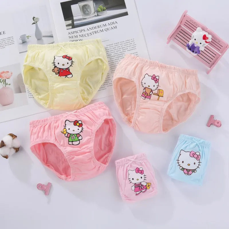 5 Pcs/Lot Children's Underpants For Girls Cute Cat HelloKitty Cartoon Girls Panties Cotton Baby Kids Underwear Breathable Briefs