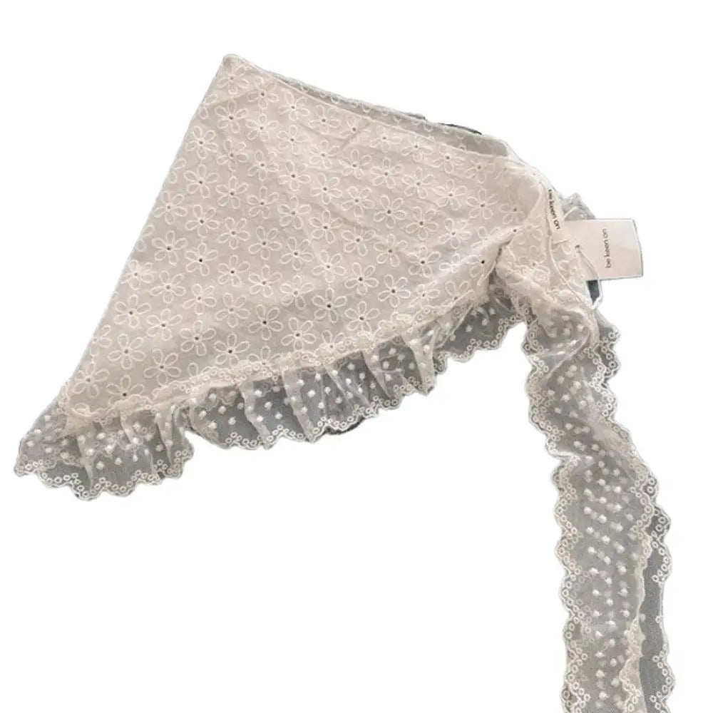INS Style Triangular Lace Handkerchief Personalized Trendy Layering Of Small Aprons Soft Versatile Korean Headscarf Hair Scarves