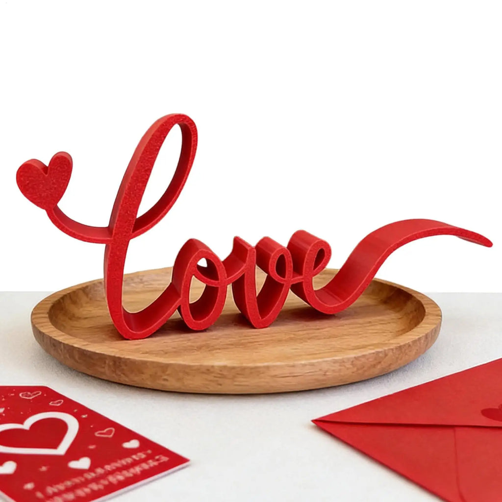 Love Letter Tabletop Decor Blocks Red Love Sign Centerpiece Romantic Home Decor For Home Bedroom Hotel Valentine Wedding Party