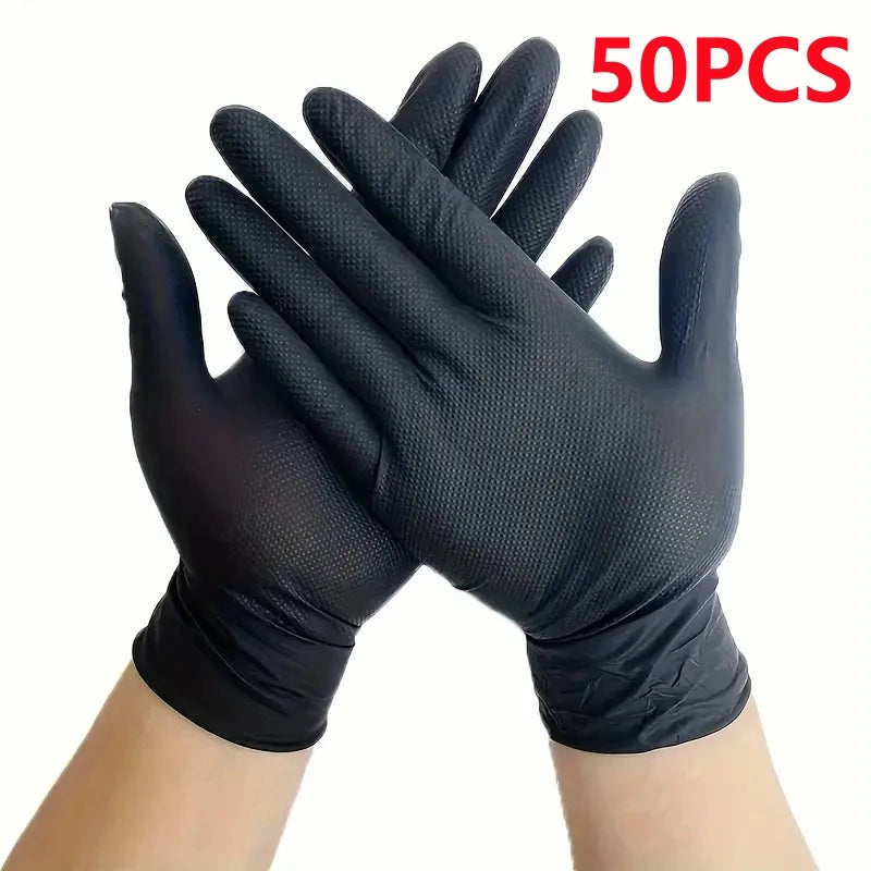 8Mil Super Duty Orange Nitrile Gloves Disposable Diamond Textured Safety Protective Work Gloves Auto Mechanic Industrial Gloves
