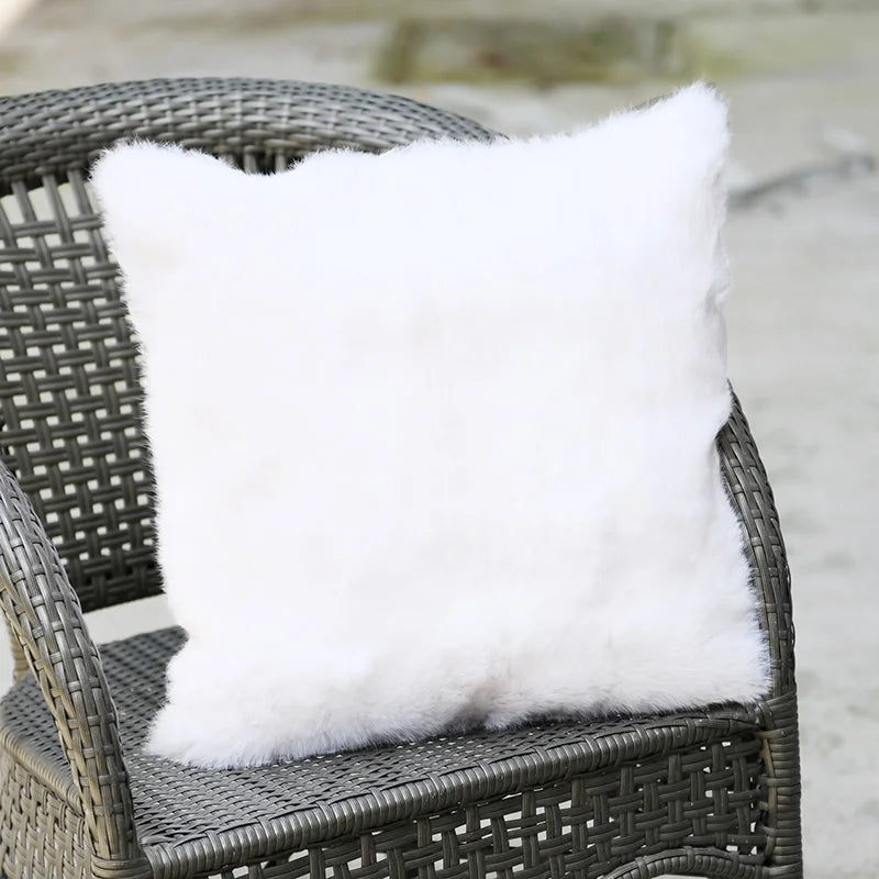 Soft and Warm Real Rabbit Fur Patchwork Pillow Case, Free Shipping, CX-D-17, Free Shipping
