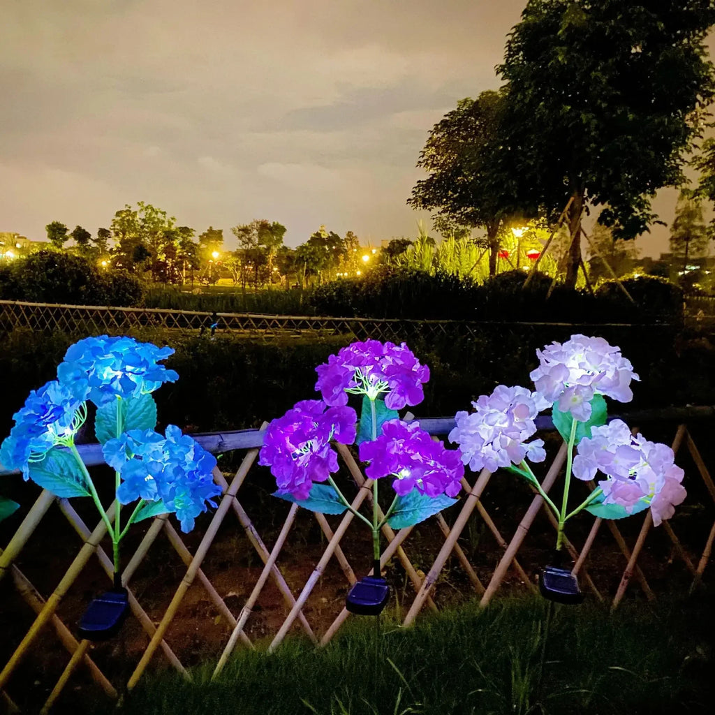 Solar Lights Outdoor Garden Light Waterproof Solar Garden Lights with Hydrangea Flower Lights LED Solar Powered Landscape Lights