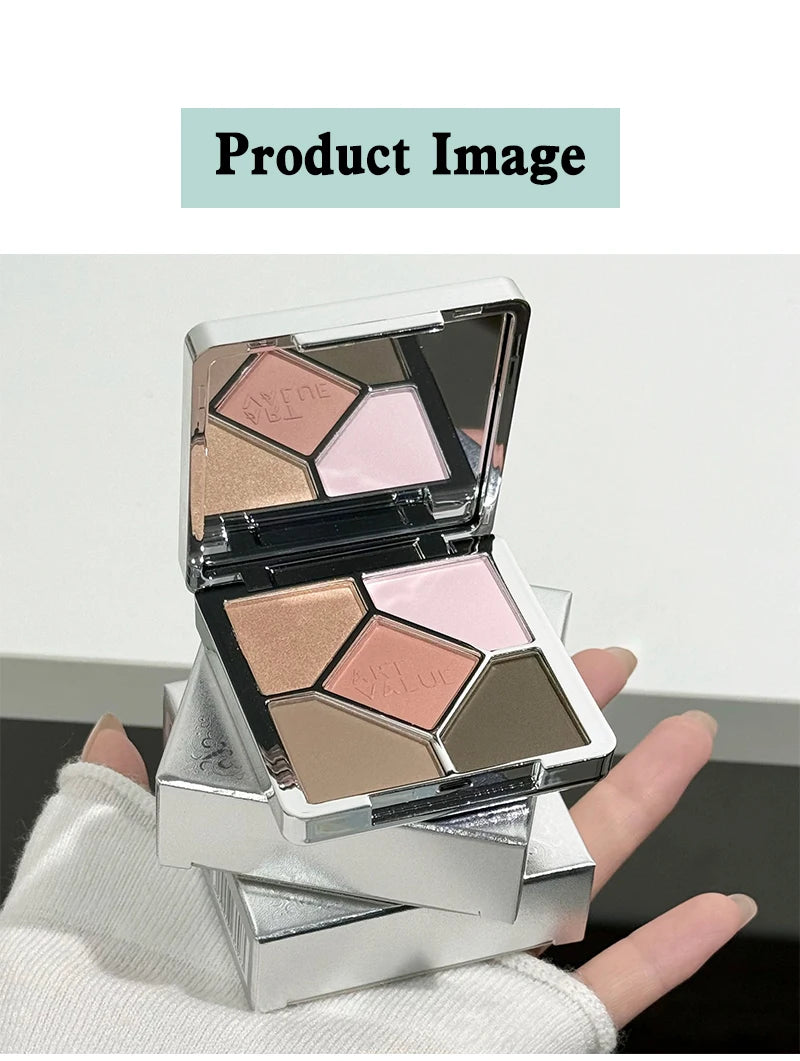 5 Colors Eyeshadow Palette Purple Glitter Pearlescent Matte Eye Shadow Shimmer Makeup Long Lasting Women Beauty Eye Cosmetics