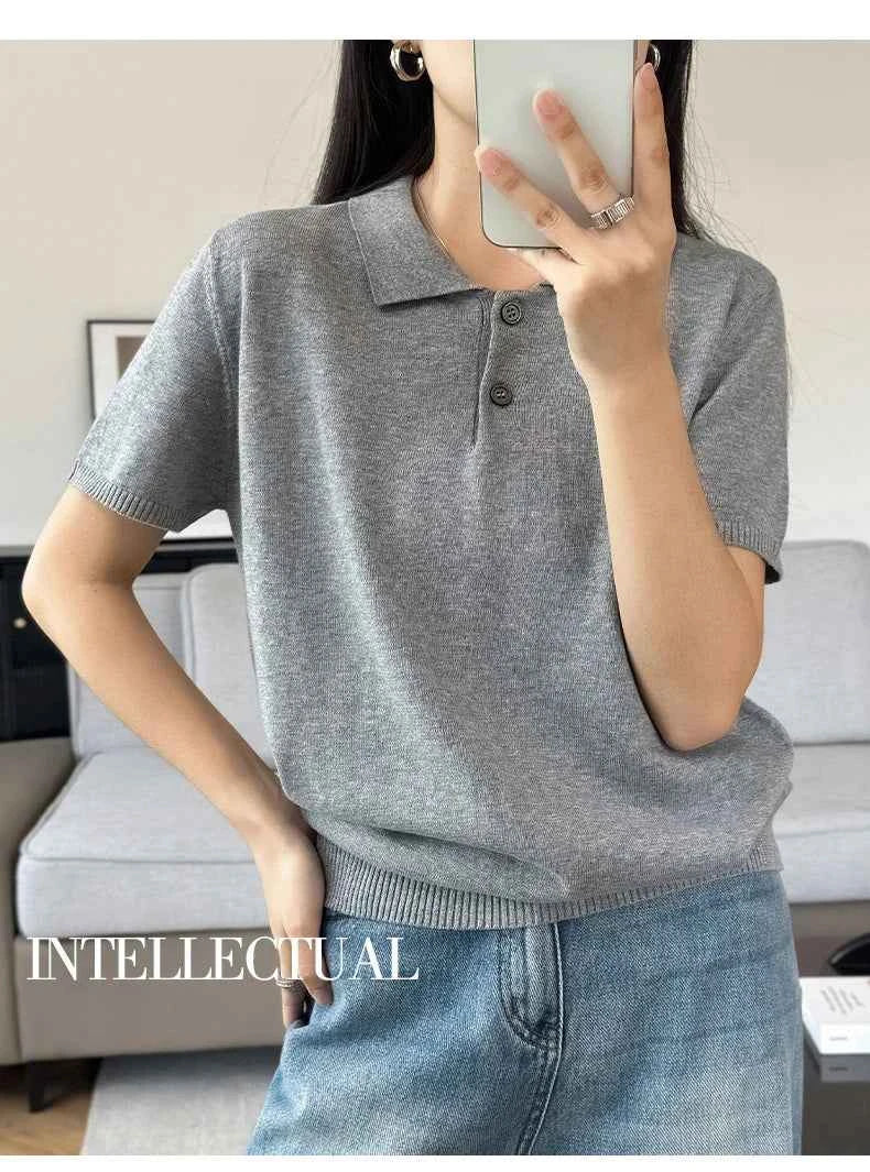 WinvyNee Summer Women's Clothing Cotton Polo T-shirt Short Sleeve Polo Collar Clothes Solid Casual Pullover Female Tops A1002029