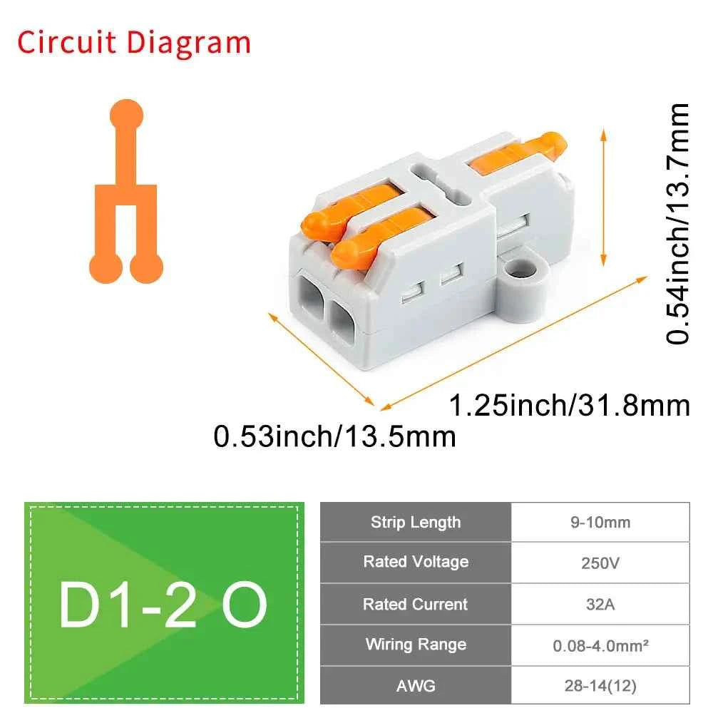 10/50 PCS Universal Compact Mini Fast Wire Connectors Lever Nut Crimp Splitter Electrical Conductors Push-in Home Terminal Block