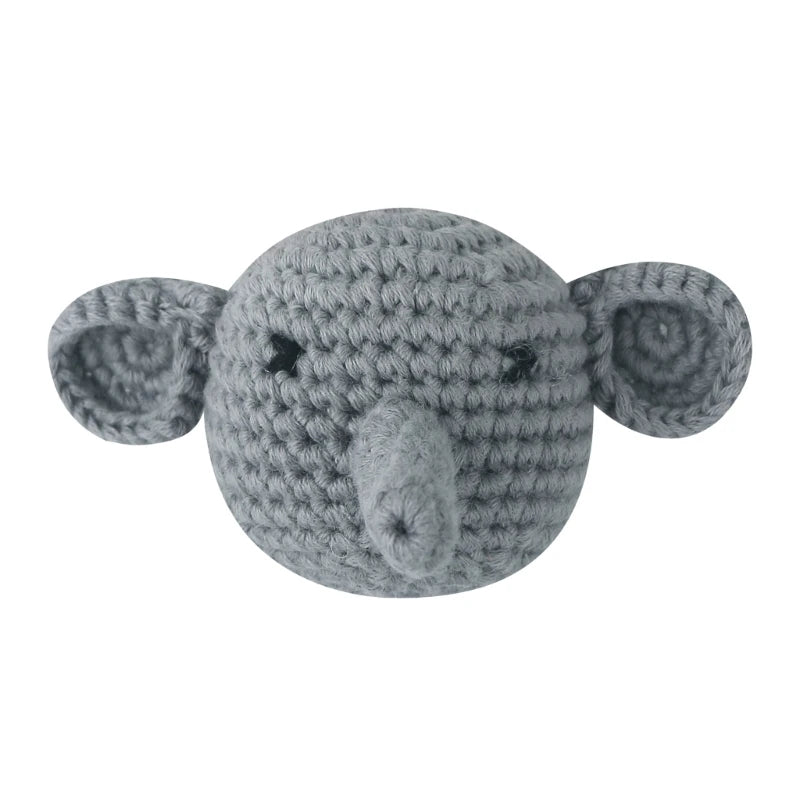 Crochet Animal Baby Pacifier Clip Accessories Handmade Knitted Bunny Teether Beads Newborn Nipple Clip Dummy Soother Holder Toy
