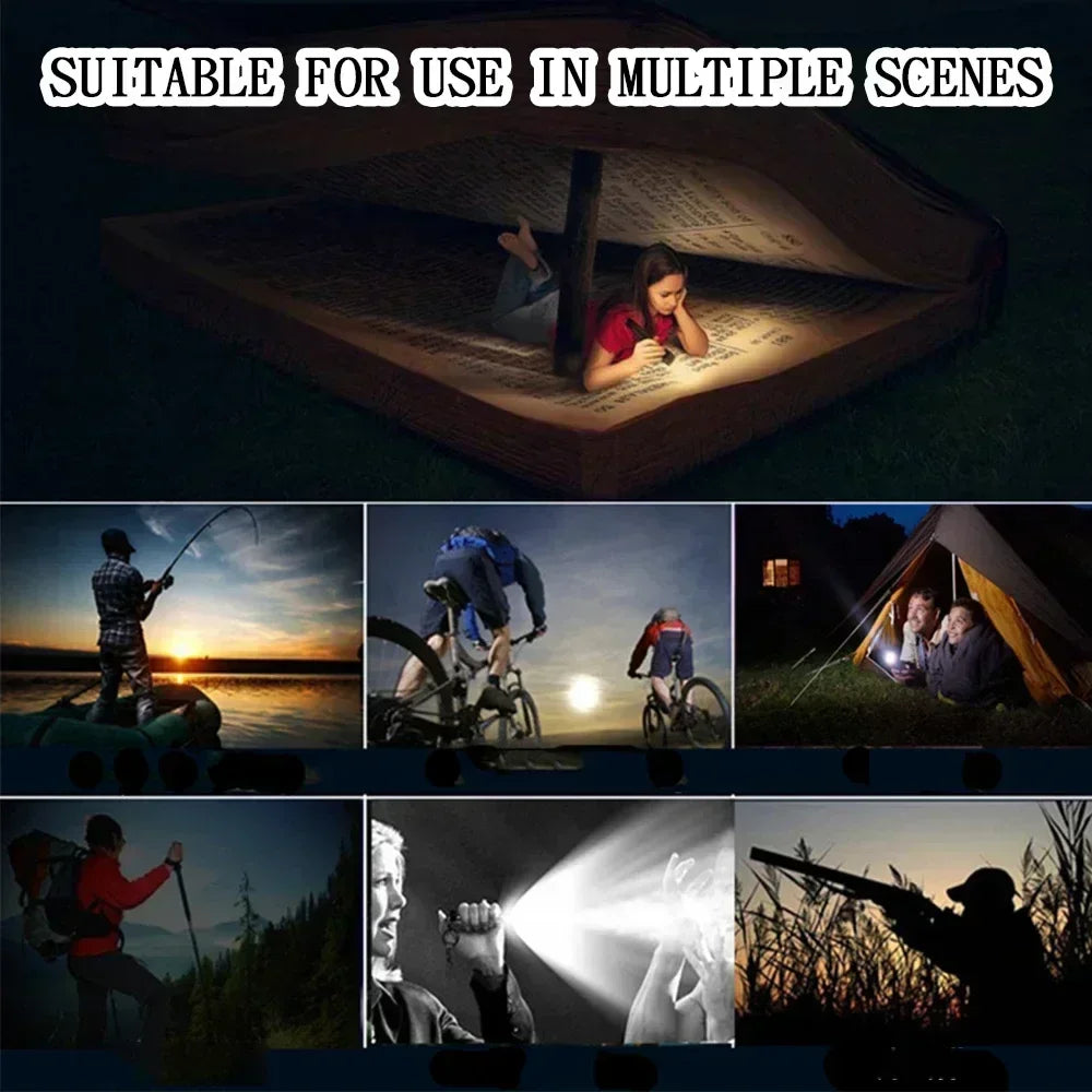Rechargeable LED Pocket Flashlights with Pen Clip Zoom Mini Light 3 Lighting Mode with Side Lamp for Outdoor Camping Emer
