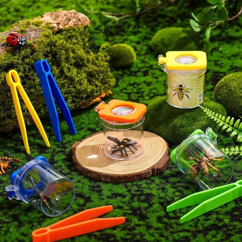 Kids 8-in-1 Insect Collecting Kit, Comes with Tools & Observation Box for outdoor nature exploration