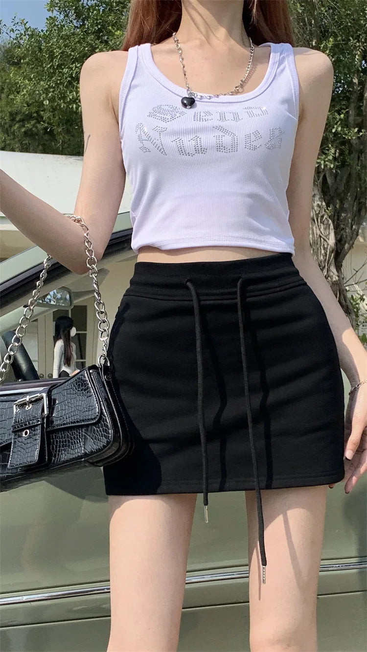 Pure Desire High Waist Slimming A Line Bodycon Short Skirt Summer New Half Skirt