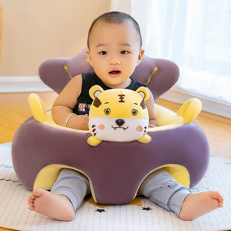 Baby Sofa Support Seat Cover Plush Chair Learn To Sit Comfortable Cartoon Toddler Nest Puff Wash No Stuffing Cradle